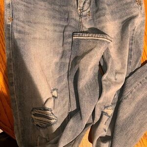 Distressed Blue Jeans